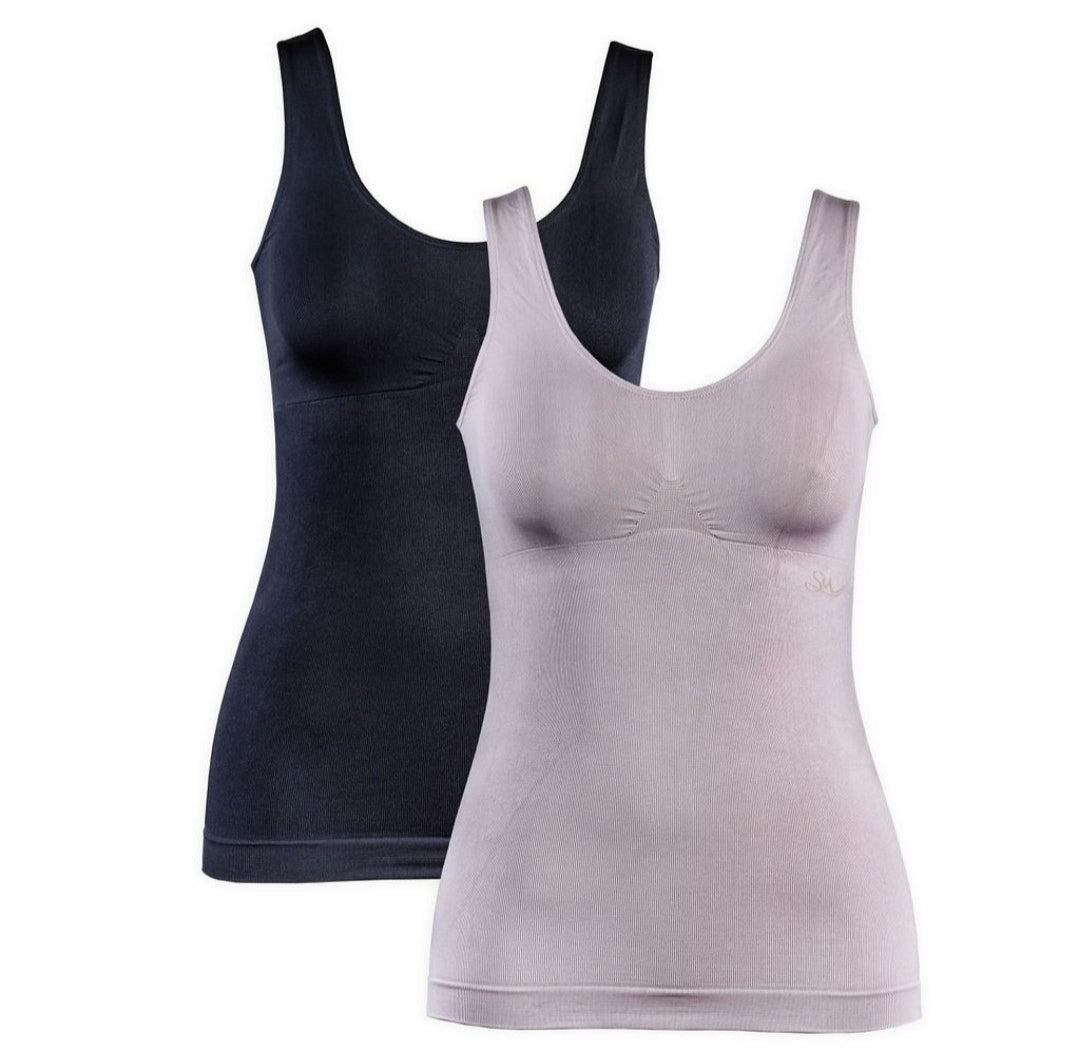 Seamfree - Ladies Sculpting Tummy Control Vest Shaper - 2 Pack